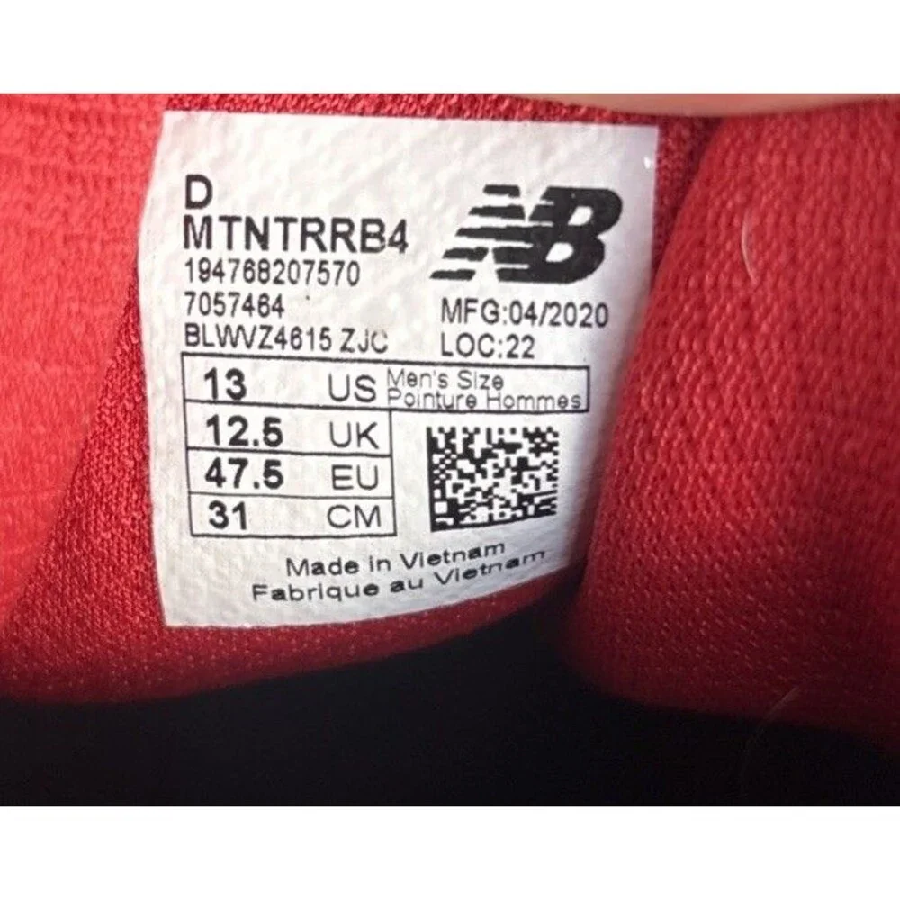 New Balance Nitrel v4 Trail Running Shoes Mens Sz 13 Red Black DynaSoft MTNTRRB4